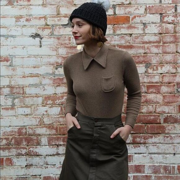 Samantha Pleet Ribbed Cafe Bodysuit XS - Picture 3 of 13